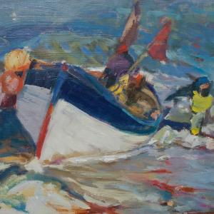 Jane Hodgson North Walsham Bit Rough at Weybourne Oil 14x20